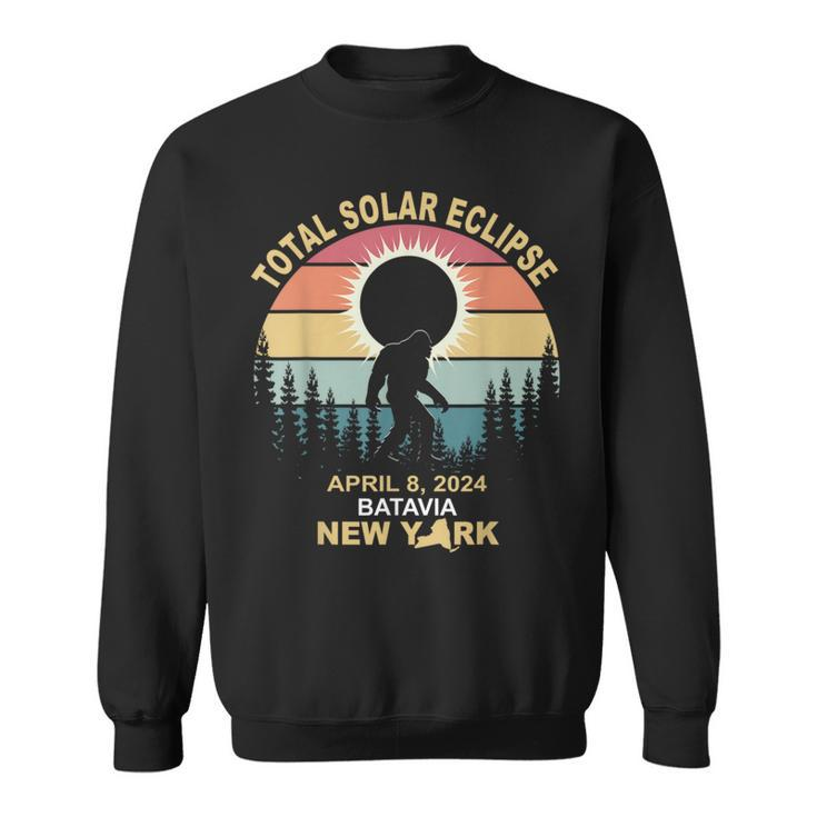 Bigfoot Batavia New York Total Solar Eclipse 2024 Sweatshirt