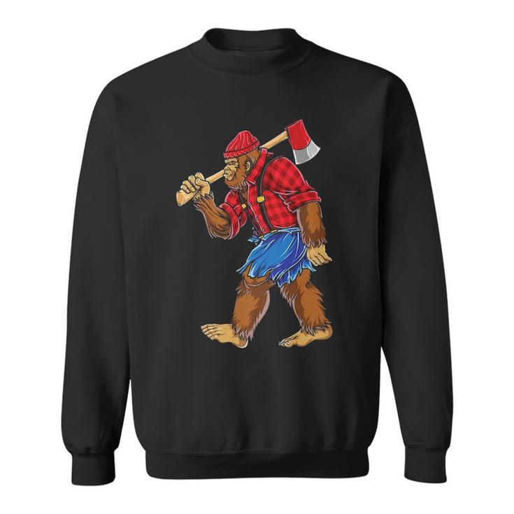 Bigfoot Lumberjack Sasquatch Carpenter Men Dad Boys Sweatshirt