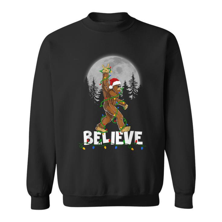 Bigfoot Rock Roll Sasquatch Christmas Believe Sweatshirt