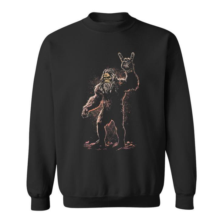 Bigfoot Rock On Sasquatch Rock & Roll Party Sweatshirt