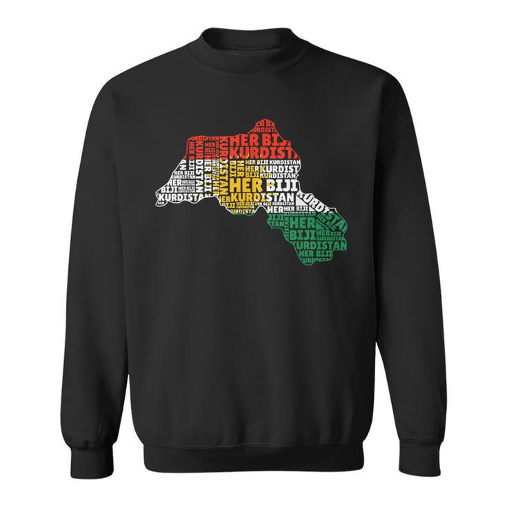 Her Biji Kurdistan Flag Kurde Country Sweatshirt