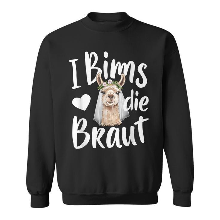 I Bims Die Die Braut Hochzeit Motiv Lama Alpaka Jga Party Sweatshirt