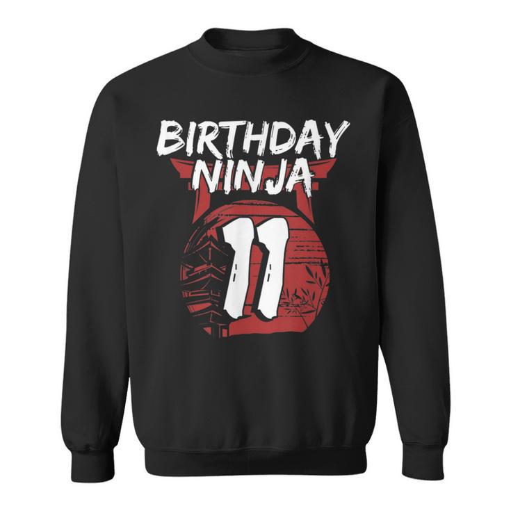 Birthday Ninja Eleven 11 Year Old Graphic Japanese Spy Sweatshirt