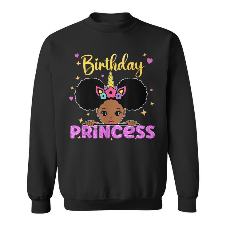 The Birthday Princess Melanin Afro Unicorn Cute Matching Sweatshirt