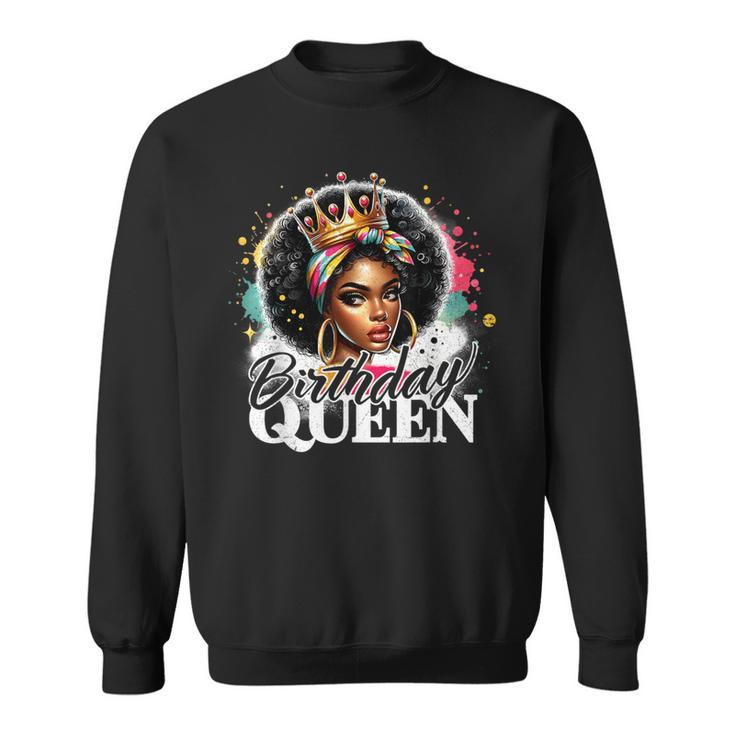 Birthday Queen Happy Birthday African American Afro Queen Sweatshirt