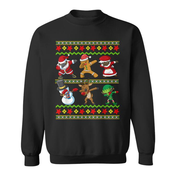 Black African American Squad Santa Claus Mrs Claus Christmas Sweatshirt