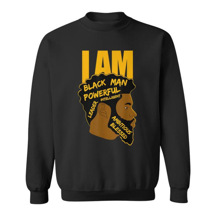 I Am Black King Powerful Leader Black History Month Dad Boys Sweatshirt