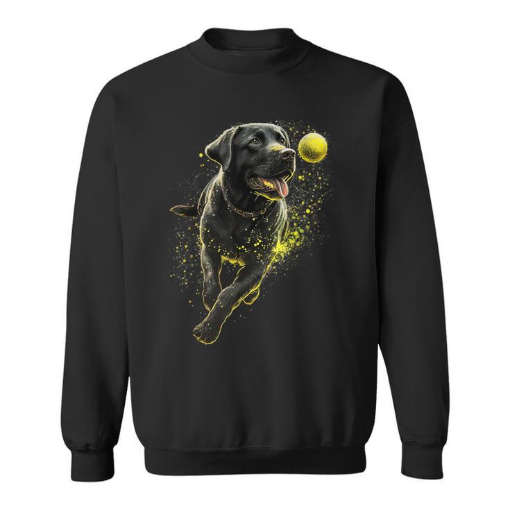 Black Labrador Retriever Chasing A Ball Labrador Retriever Sweatshirt