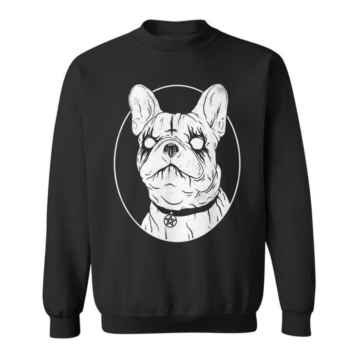 Black Metal French Bulldog Gothic Heavy Metal Dog Sweatshirt