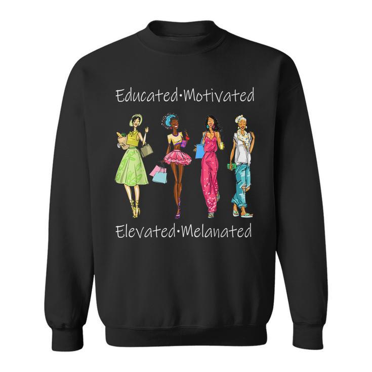 Black Queen Educated Melanin African American Women Sweatshirt