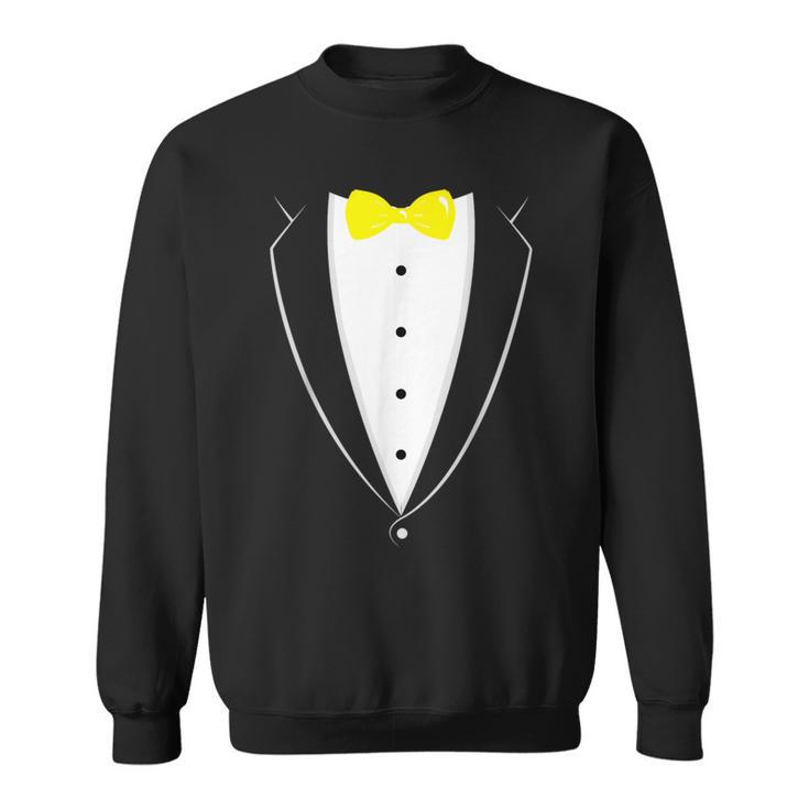 Black And White Tuxedo With Yellow Bow Tie Novelty T Sweatshirt