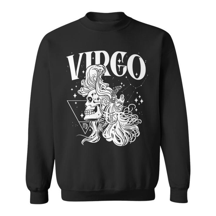 Blackcraft Zodiacsign Virgo Skull Nature Witch Constellation Sweatshirt