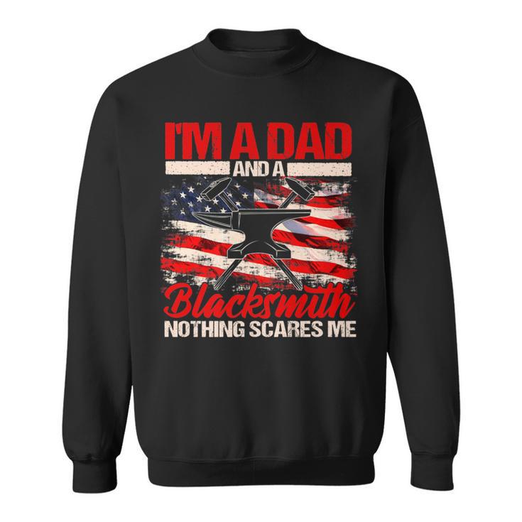 Blacksmith Dad American Flag Father's Day Blacksmithing Sweatshirt