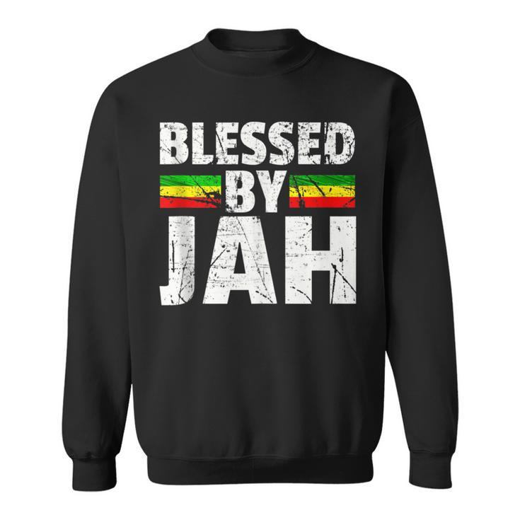 Blessed By Jah Rasta Reggae Graphic Jah Bless Print Sweatshirt