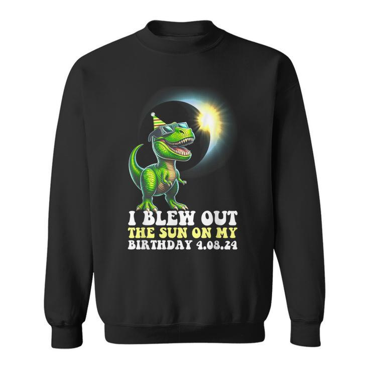 I Blew Out The Sun On Birthday Dinosaur 2024 Solar Eclipse Sweatshirt