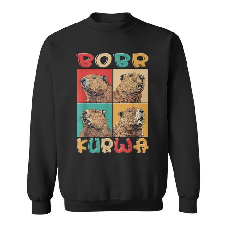 Bobr Kurwa Meme Retro Biber Kurwa Sweatshirt