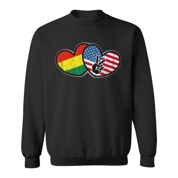 Bolivian American Heart And National Flags Sweatshirt