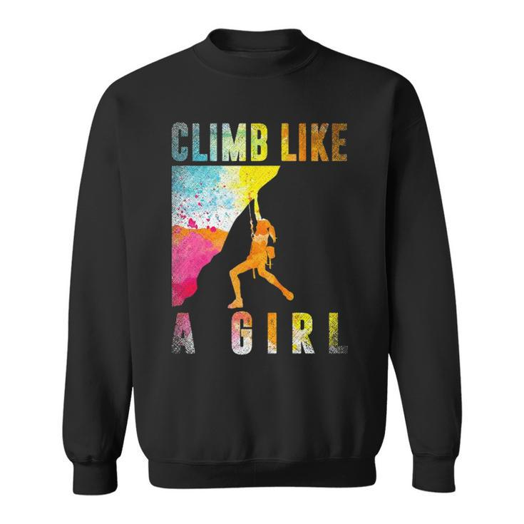 Bouldering Rock Climber Women Girls Kids Rock Climbing Sweatshirt