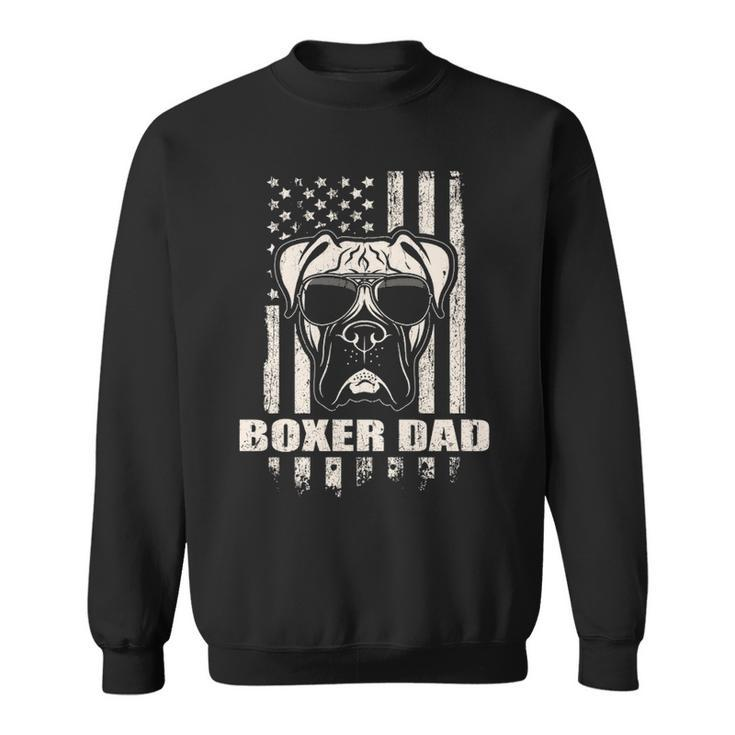 Boxer Dad Cool Vintage Retro Proud American Sweatshirt