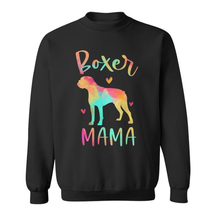 Boxer Mama Colorful Boxer Dog Mom Sweatshirt