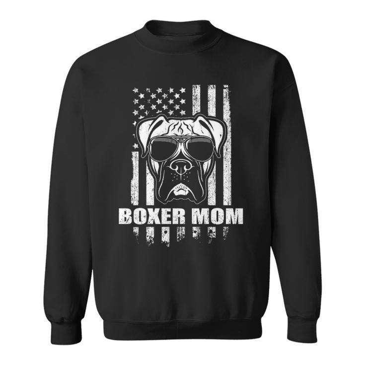 Boxer Mom Cool Vintage Retro Proud American Sweatshirt