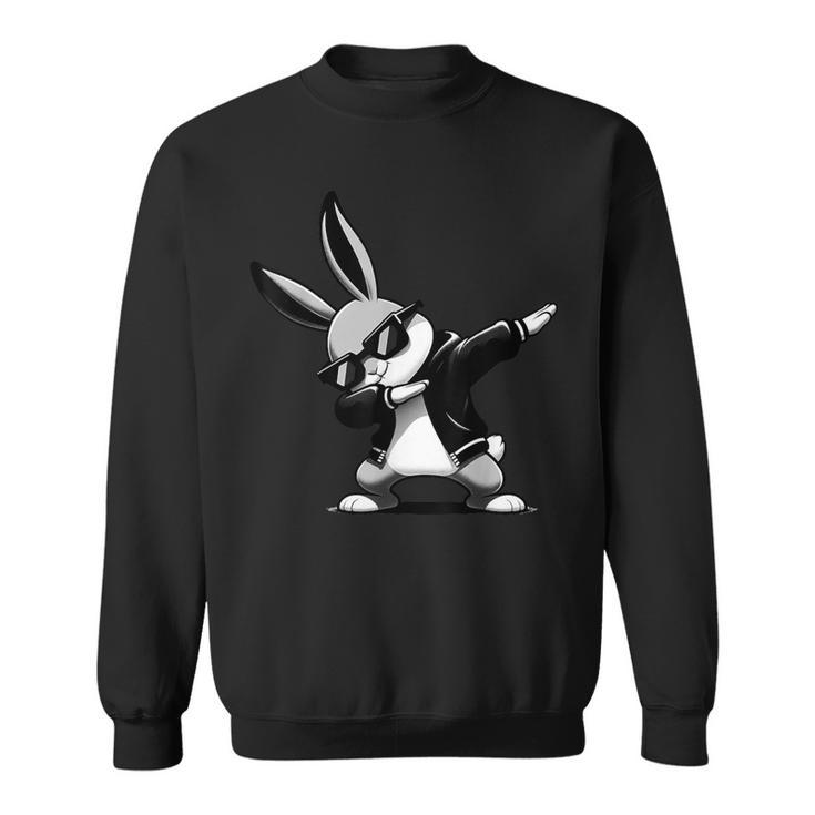 Boy Kid Easter Day Dabbing Bunny Rabbit Hip Hop Easter Baket Sweatshirt