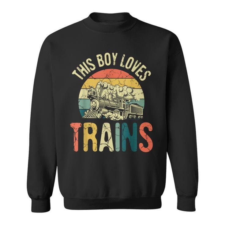 This Boy Loves Trains Model Railroad Train Vintage Railroad Sweatshirt