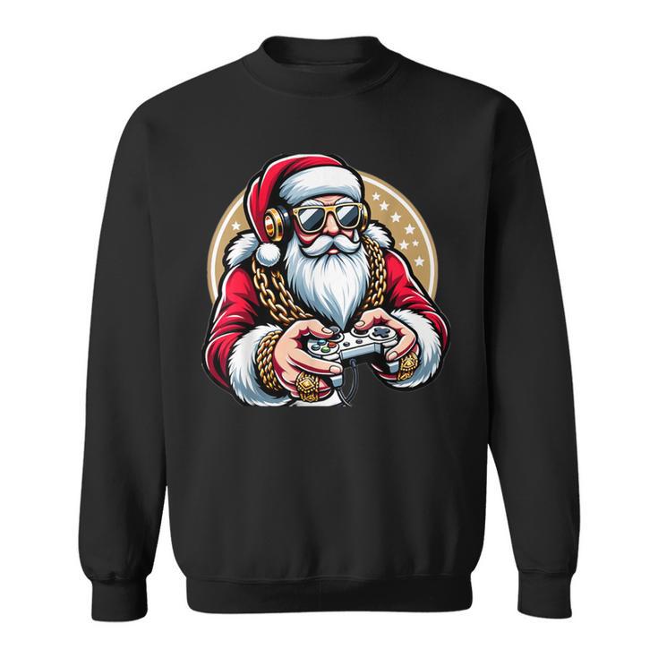 Boys Christmas Video Game Santa Gamer Xmas Sweatshirt