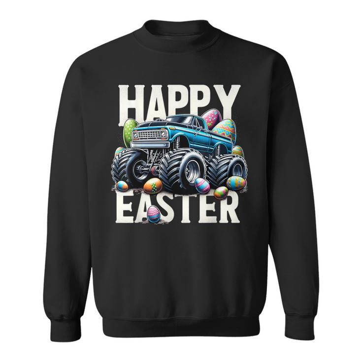 Boys Happy Easter Monster Truck Easter Eggs Hunt Toddler Kid Sweatshirt