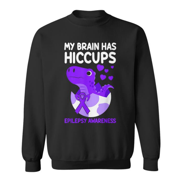 My Brain Has Hiccups Purple Ribbon Epilepsy Awareness Sweatshirt