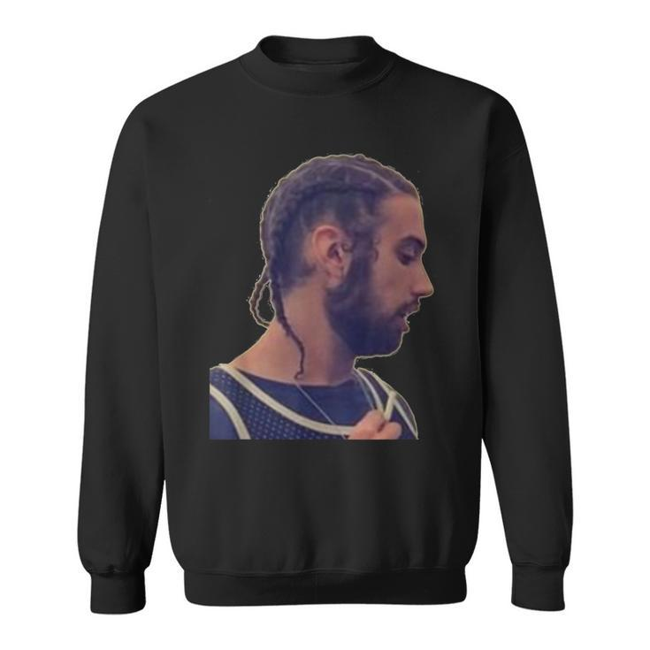 Brandon Darts In A Jersey Sweatshirt