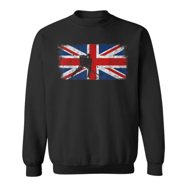 British Flag Ice Hockey Vintage Union Jack Sweatshirt
