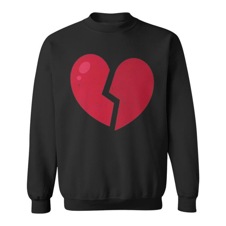 Broken Heart Anti Valentine's Day Distressed Heart Sweatshirt
