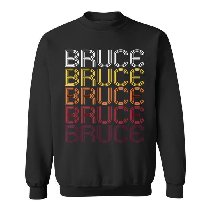 Bruce Retro Wordmark Pattern Vintage Style Sweatshirt