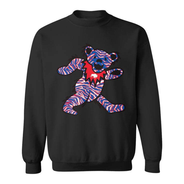Buffalo Ny Crazy Striped Dancing Football Fan Bear 716 Bflo Sweatshirt