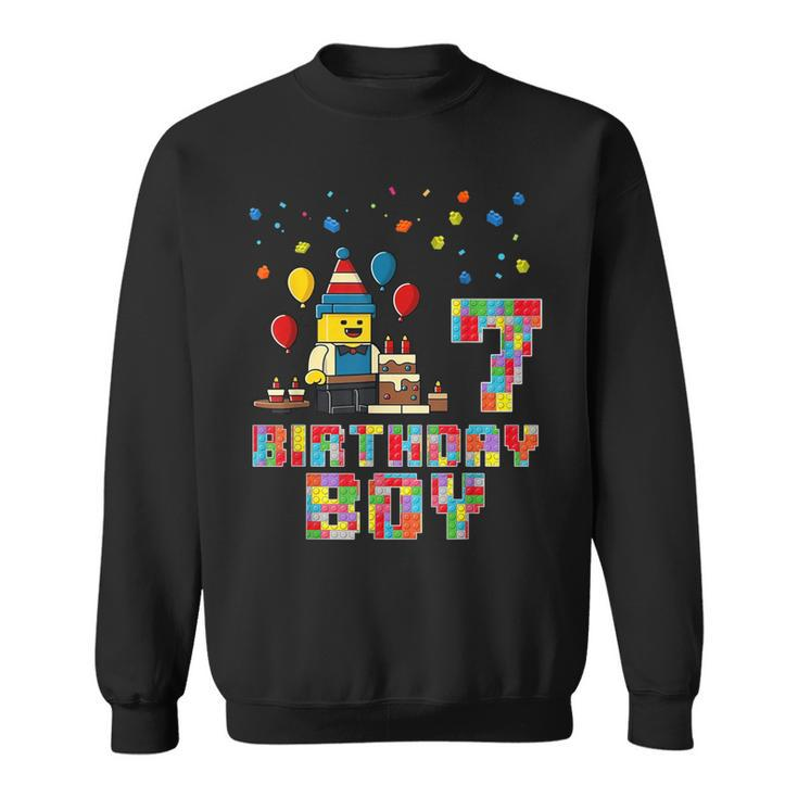 Building Bricks 7Th Birthday Boy Master Builder 7 Years Old Sweatshirt