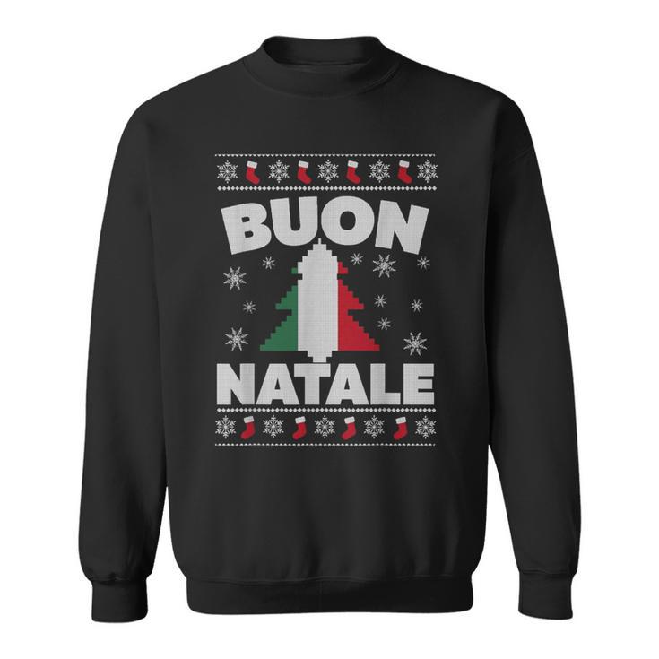 Buon Natale Merry Christmas Tree Italian Ugly Xmas Sweater Sweatshirt