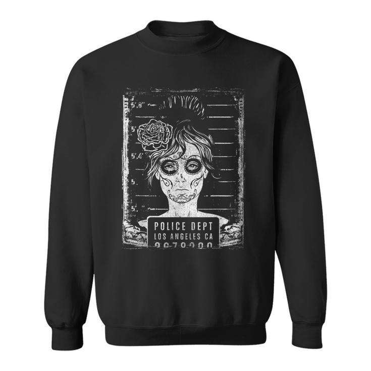Busted La Mexican Sugar Skull Catrina Dia De Muertos Sweatshirt