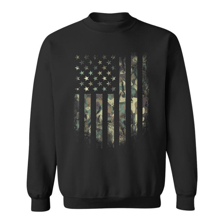 Camouflage American Flag Camo Hunting Sweatshirt