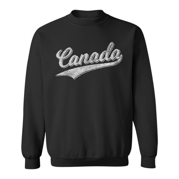 Canada Sports Script Cursive Retro Vintage Swoosh Flourish Sweatshirt