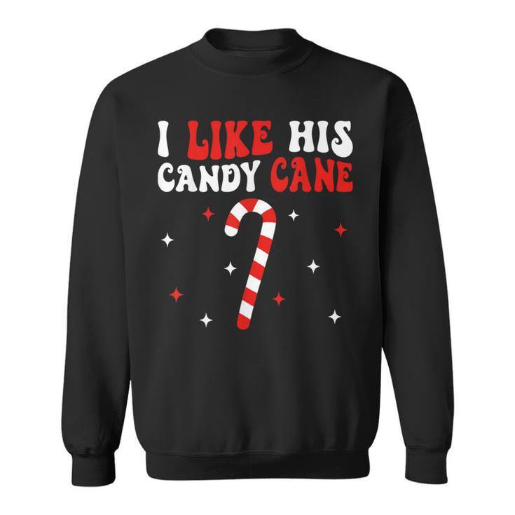 I Like His Candy Cane Couples Matching Christmas Sweatshirt