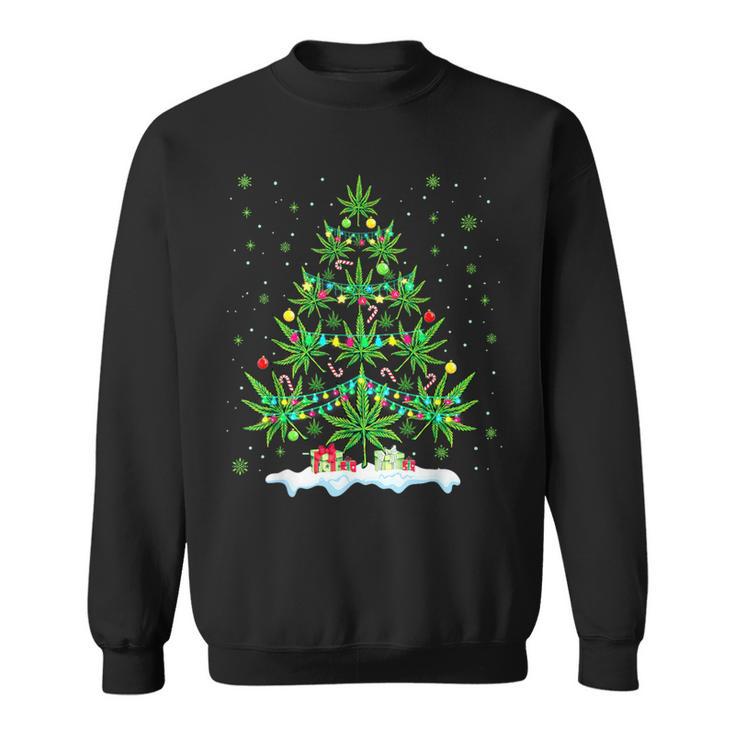 Cannabis Christmas Tree Xmas Smoking Weed Marijuana Sweatshirt