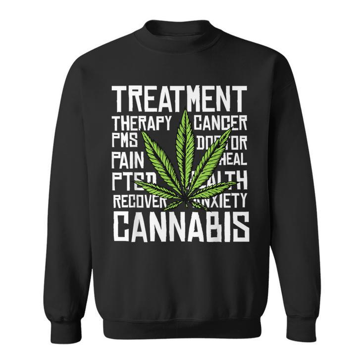 Cannabis Medical Marijuana Leaf Cbd Cool Weed Lover Sweatshirt