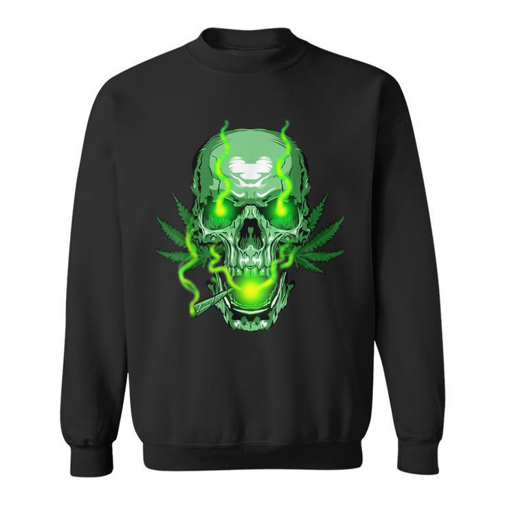 Cannabis Skull Skeleton Dead Head Death Cool Weed Idea Sweatshirt