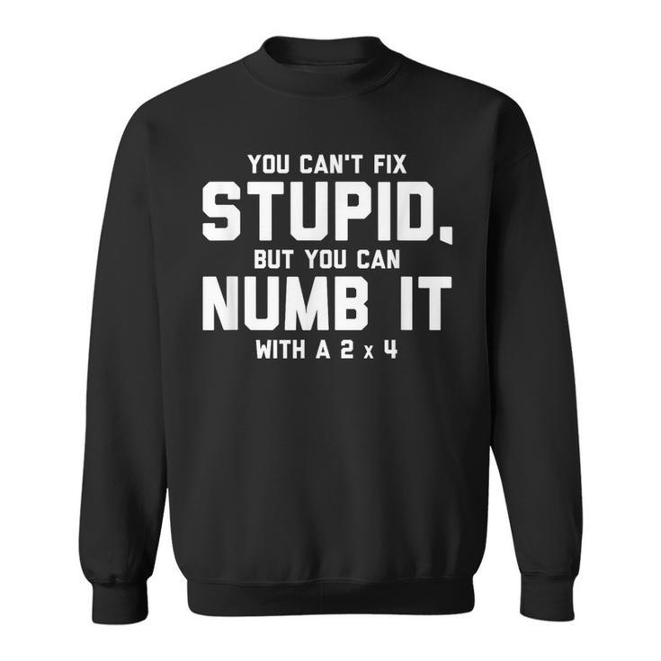 You Can't Fix Stupid Numb It With 2 X 4 Redneck Sweatshirt