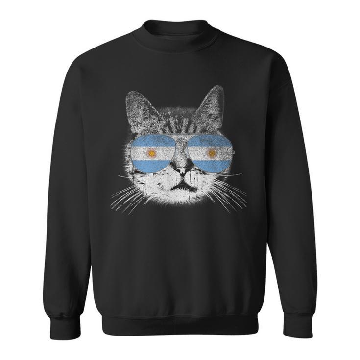 Cat Argentina Flag Country Retro Women Sweatshirt