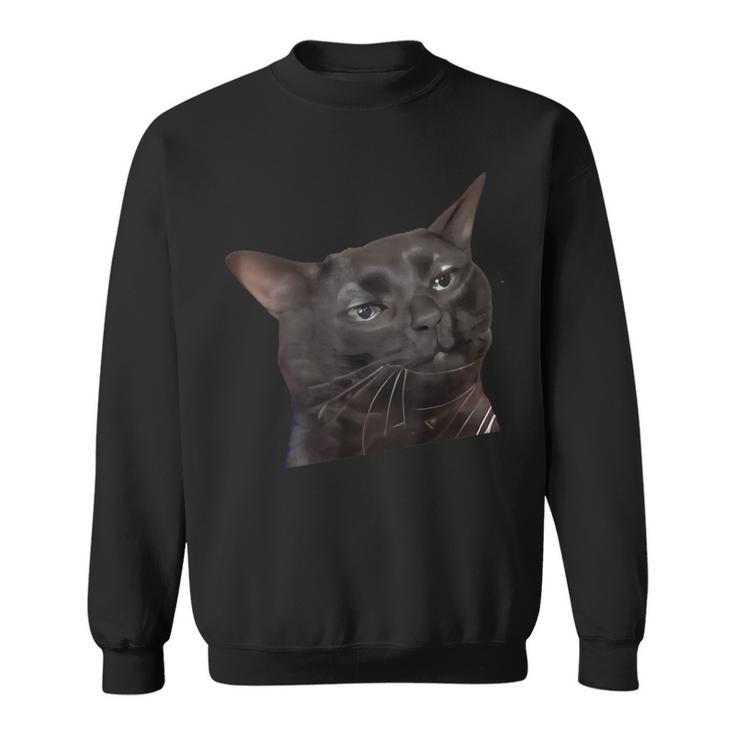 Cat Black Meme Dissociated Internet Sweatshirt