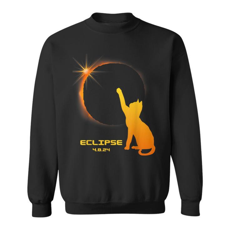 Cat Lovers 2024 Total Solar Eclipse Sweatshirt