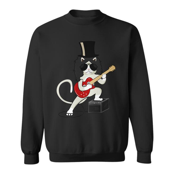 Cat Playing Guitar Heavy Metal Rock Guitarists Lover Sweatshirt