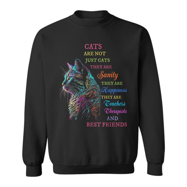 Cats Are Not Just Cats They Are Sanity They Are Happiness Sweatshirt